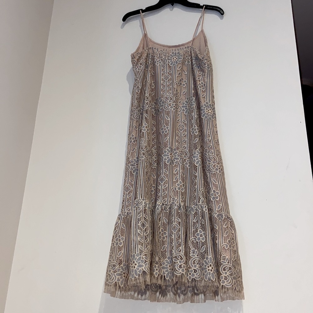Anthropologie Cream Lace Dress - Picture 3 of 16